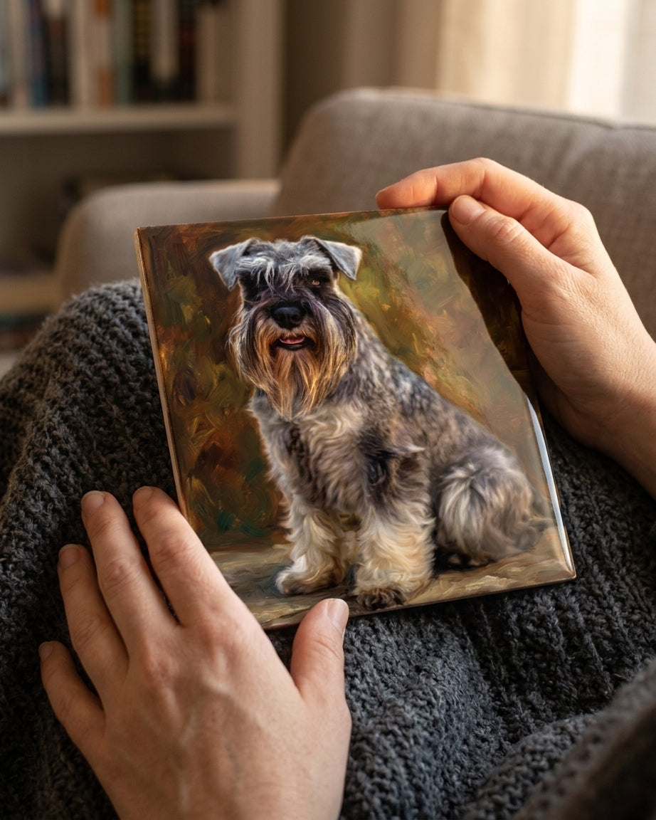 Custom Pet Portrait Tile — Painted From Your Photo